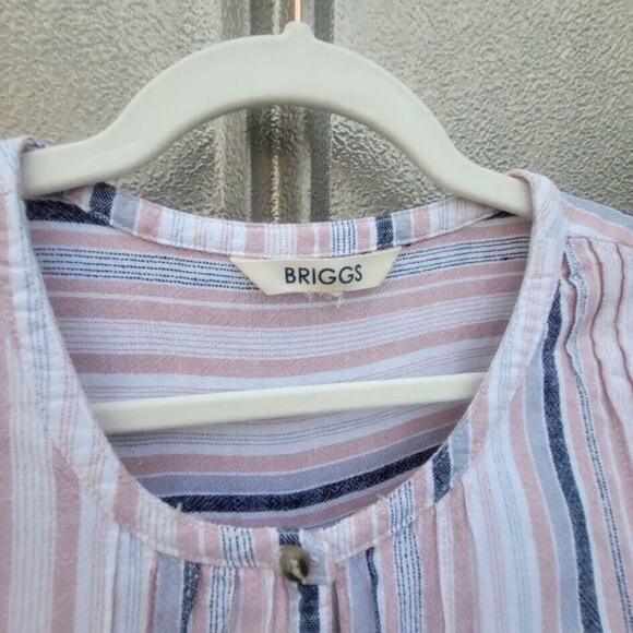 Briggs Multicolored Striped Linen Blend Tank Style Dress Size M/L - Picture 3 of 7